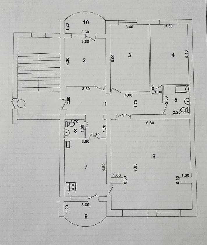 Госпитальный ул.Чехова банковская 4-комн 4/4 265 м² 3 с/у 2 уровня