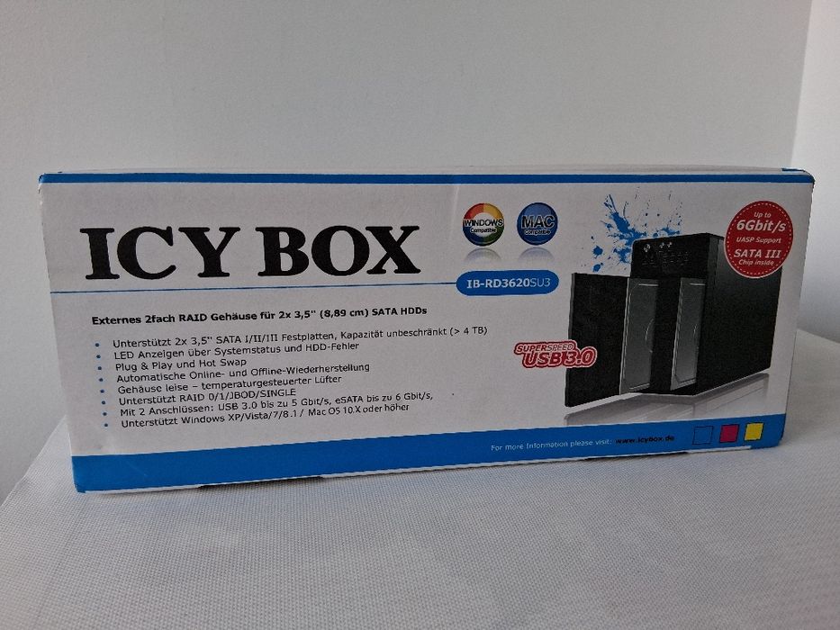 Sigilata Carcasa rack 2 bay hdd sata 3.5" usb Icybox raid 1.0.jbod