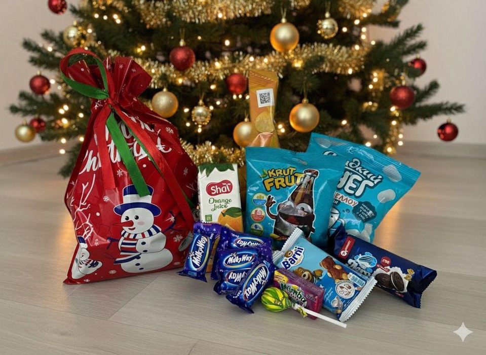 Новогодние подарки Боксы Кульки Жаңа жылдық сыйлық Коробка