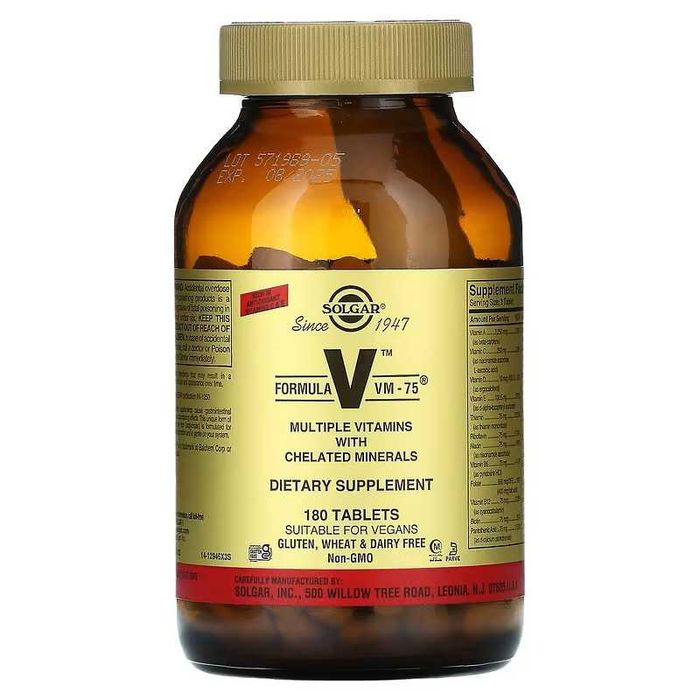 Solgar Formula V VM-75 комплексные витамины с микроэлементами
