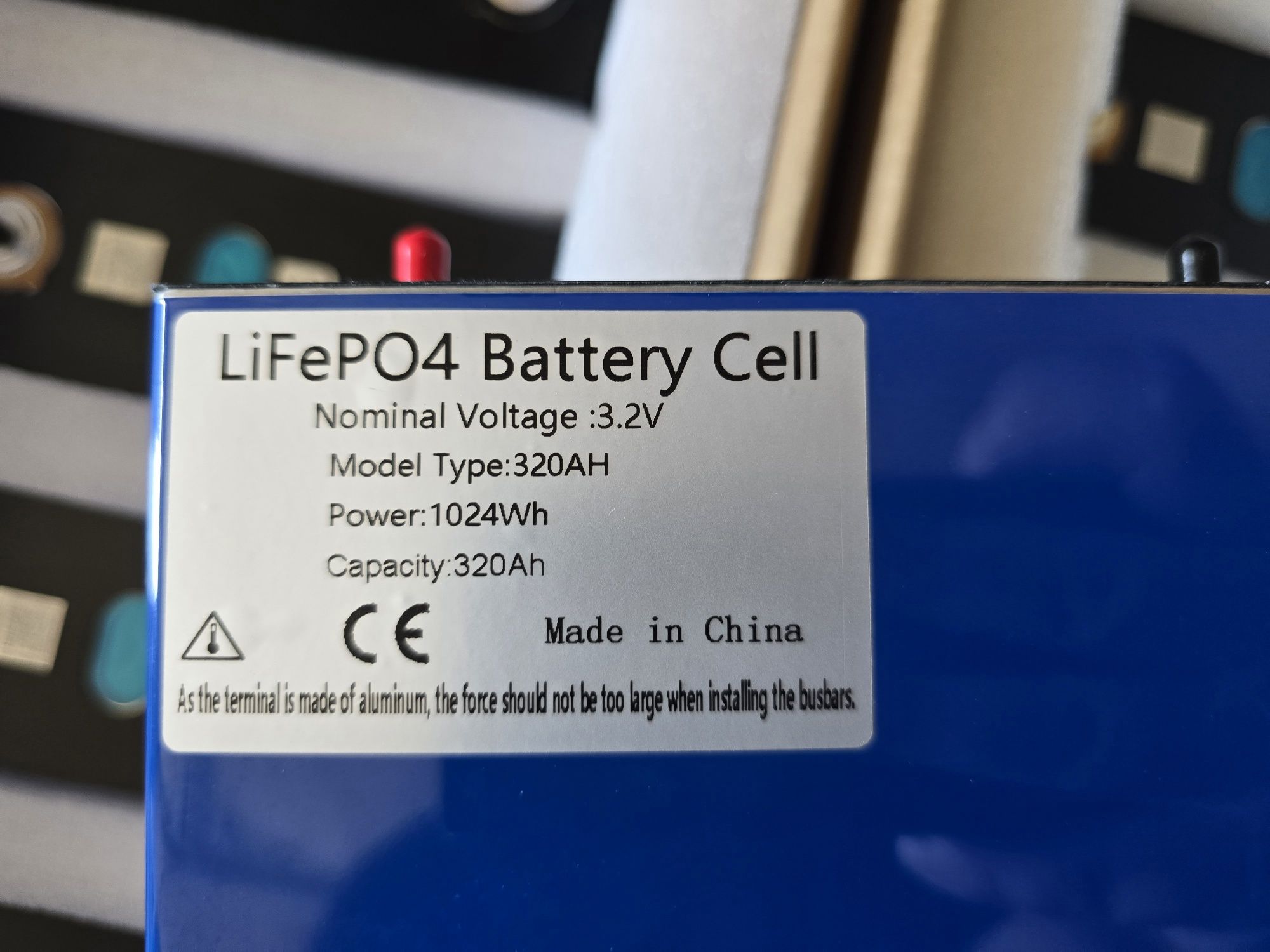 16броя 3.2v 320A LiFePO4 клетки
