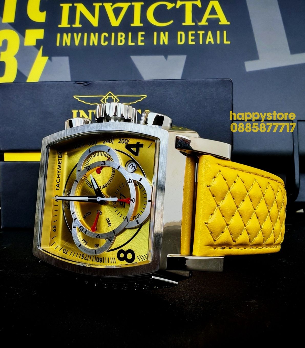 INVICTA S1 Rally Swiss Yellow 48 mm, Инвикта нов ръчен часовник