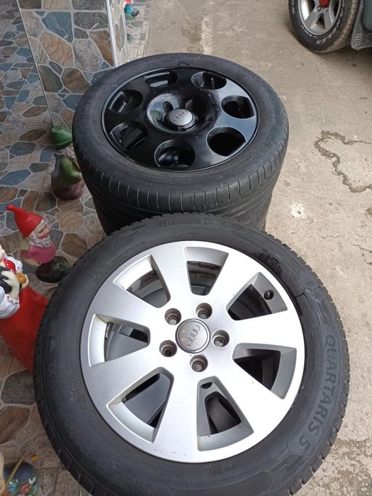 Jante audi 5x112, anvelope 205/55/r16 m+s