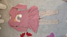 Set H&M - rochiță cu colanti - fetite 110