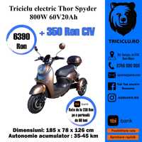 Thor Spyder maro rosu negru tricicleta electrica noi Agramix