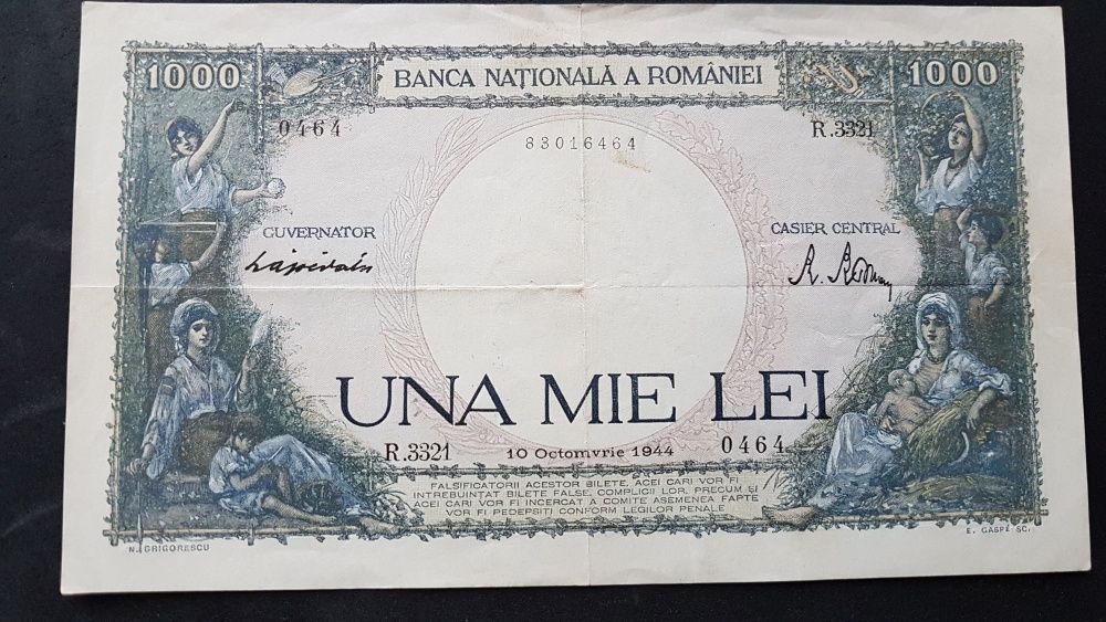 RARITATE.Lot 3 buc. 1000 Lei din anii 1943-1944