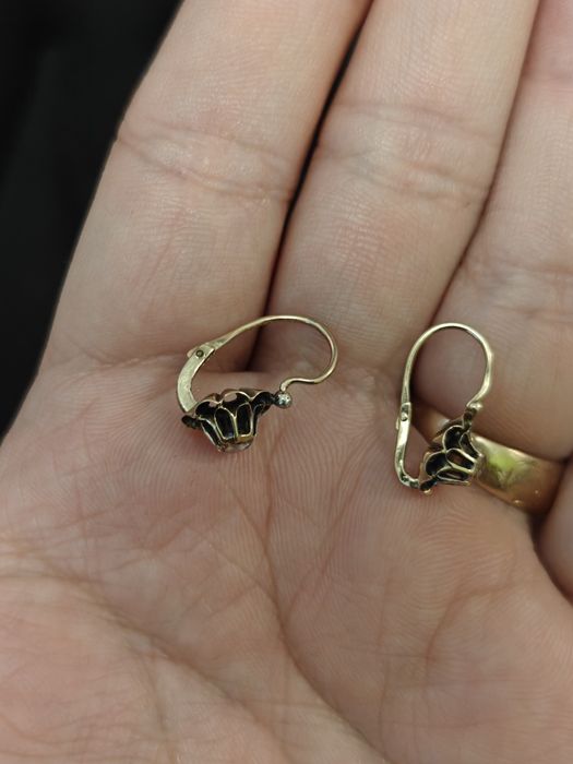 Cercei vechi aur diamante in