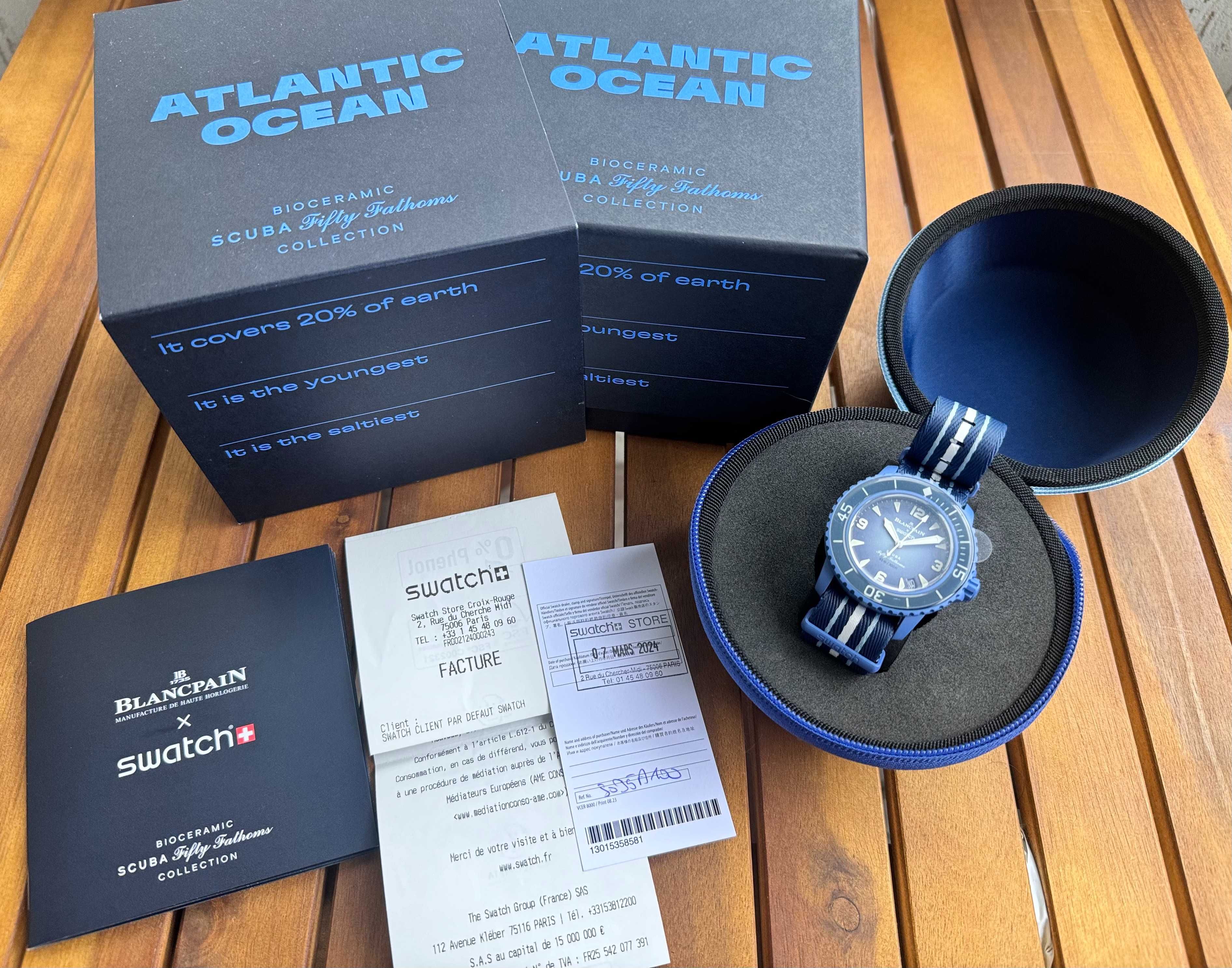 ATLANTIC OCEAN Blancpain FIFTY FATHOMS НОВ, неупотребяван!