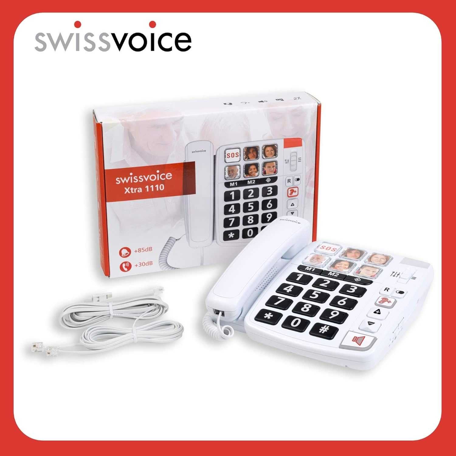 Telefon Fix vârstnici Swiss Voice Xtra 1110, sunet puternic.Nou