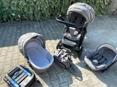 Cărucior 4 în 1 BabyLux Gri