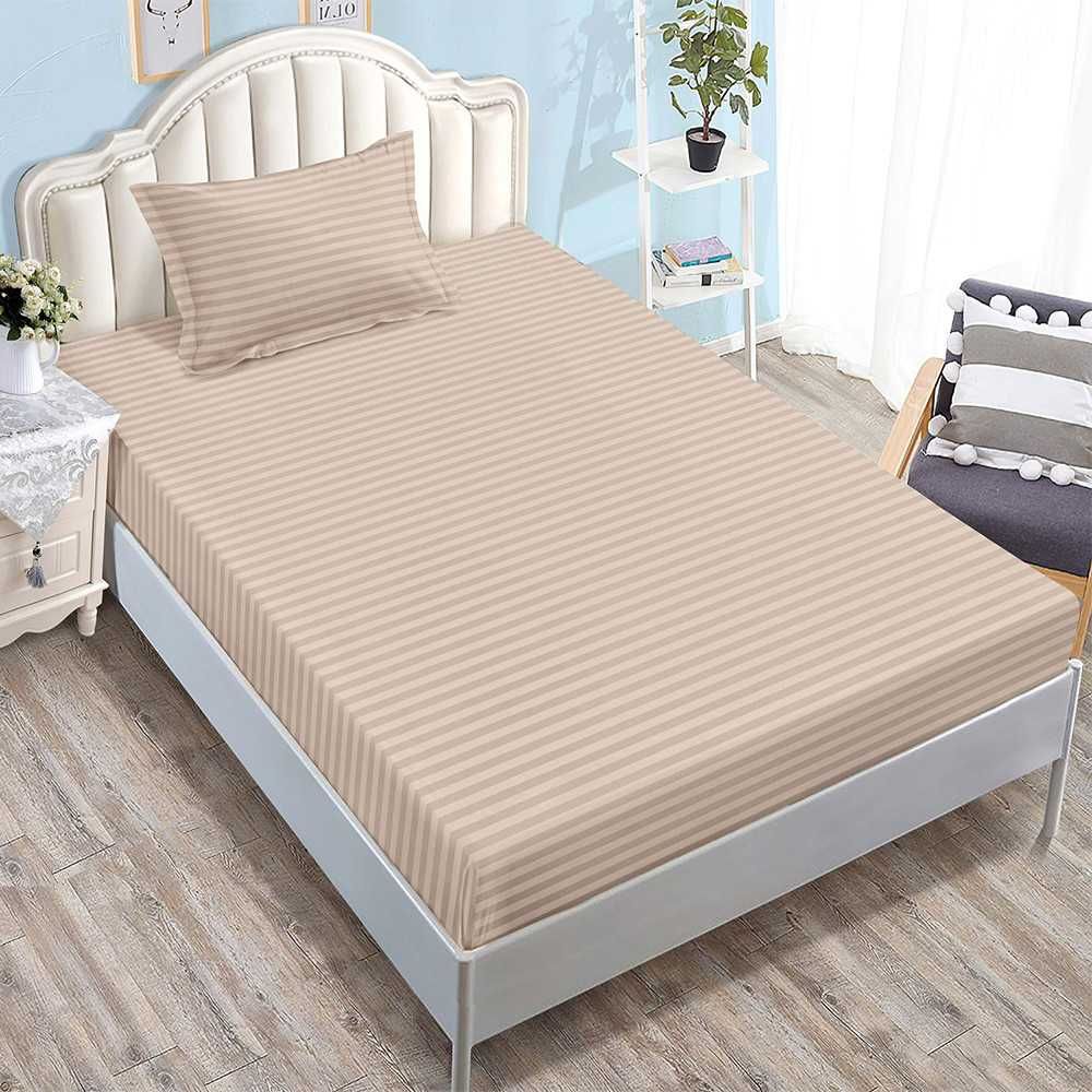 Долен чаршаф с ластик и калъфка (матрак от 80x200 до 90x200), 2 части