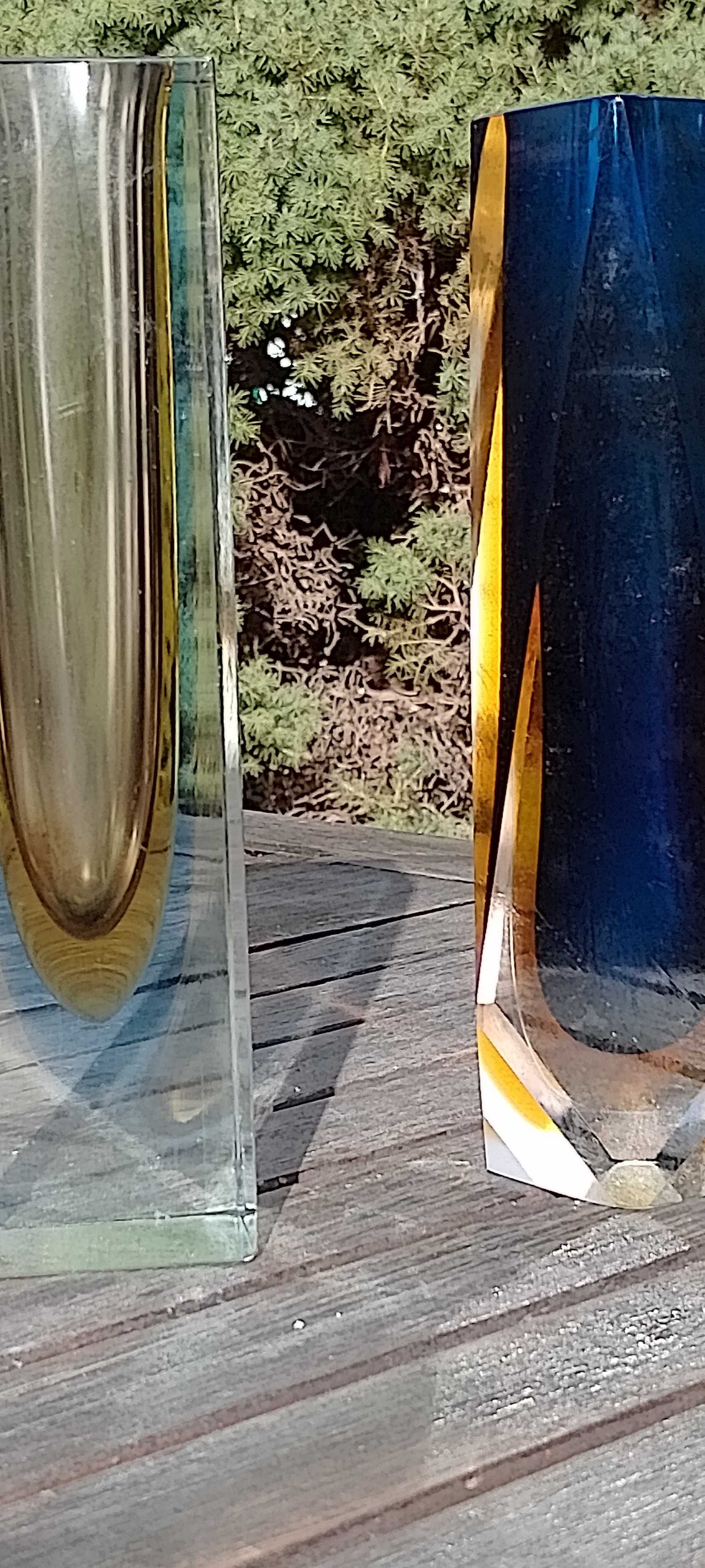 Рядки италиански  вази от стъкло Murano 1970г