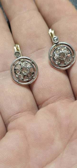 Cercei aur cu diamante