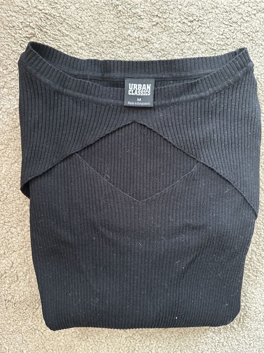 Къса черна Рокля с дълъг ръкав, размер M