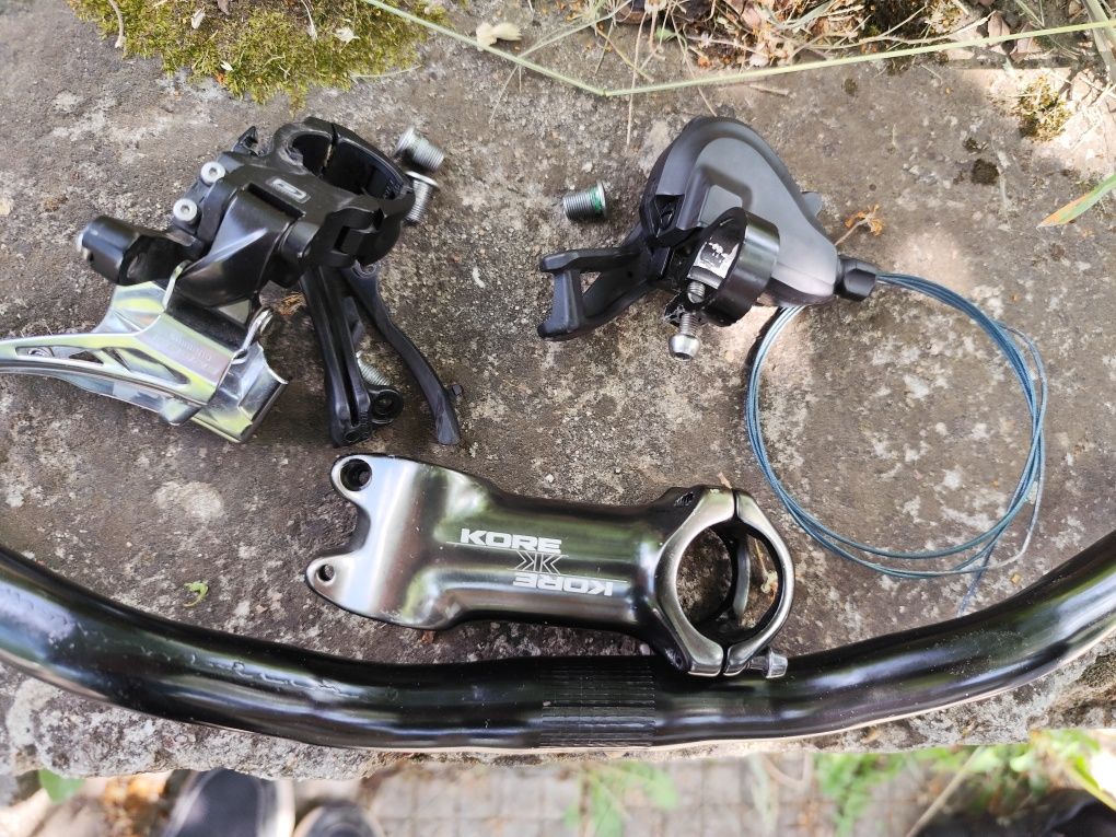 Shimano Deore преден дерайльор + команда 2x, лапа Kore-лека, кормило