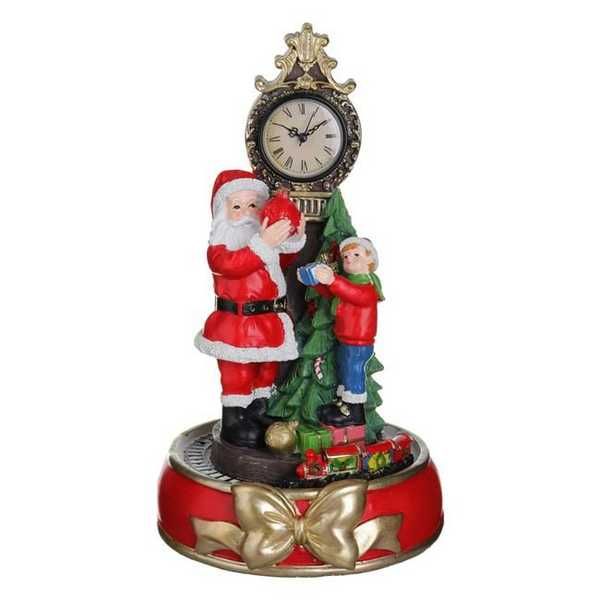 Коледен декоративен часовник с дете, Дядо Коледа и влакче
