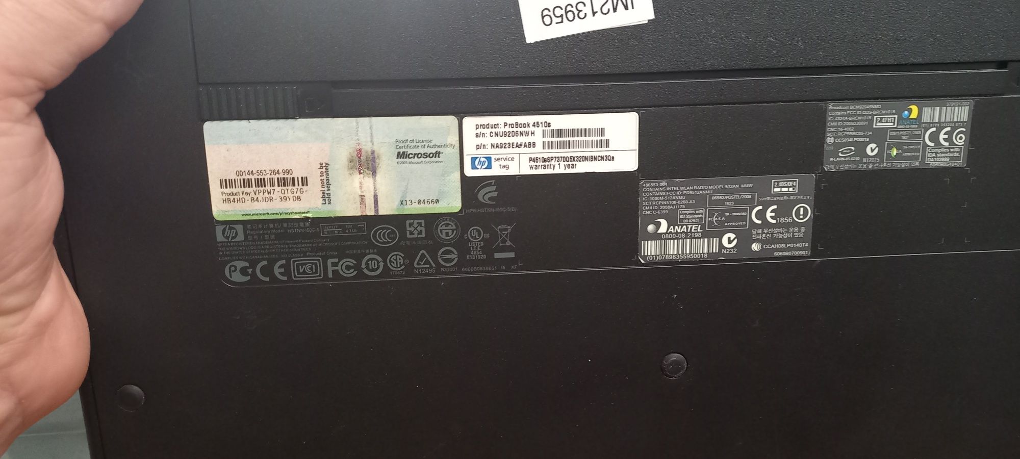 Лаптоп HP Probook 4510S, RAM 4 Gb, - за части