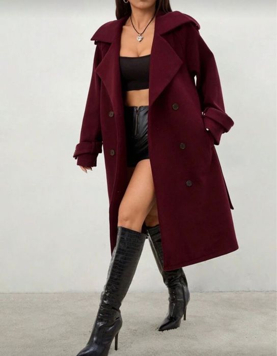 Бордо зимно палто