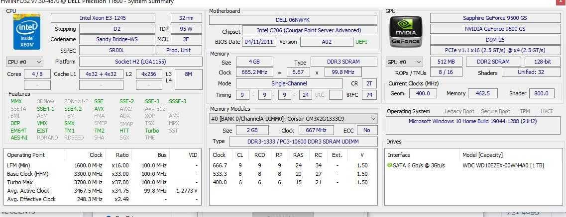 Calculator PC desktop gaming office Intel XENON 3.3 GHz 4 GB Hard 1 TB