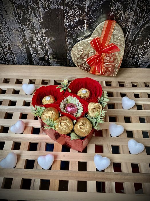 Букети с шоколадови трюфели в кутия