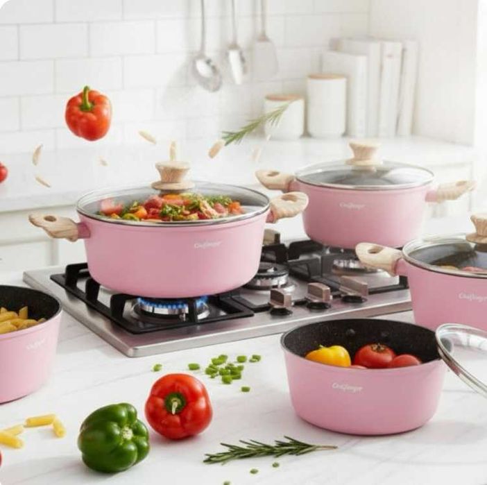 Розов Комплект Тенджери Cheffinger
