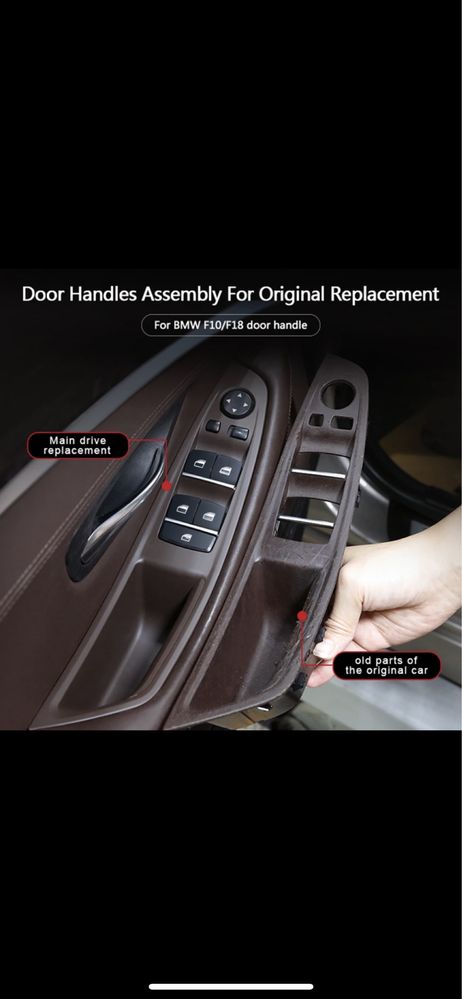 Maner interior sofer, BMW seria 5 F10,F11/F10, negru crem/bej/Oyster
