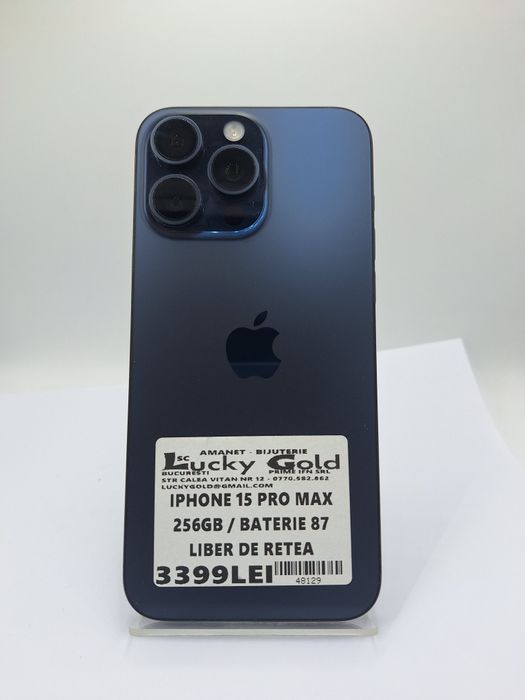 Iphone 15 Pro Max 256gb 87% bat liber de rețea #48129