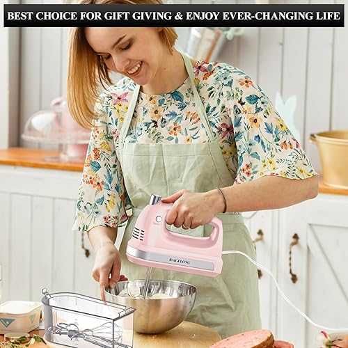 Миксер BAIGELONG, 300W, мощен кухненски миксер, 5 скорости 5 приставки