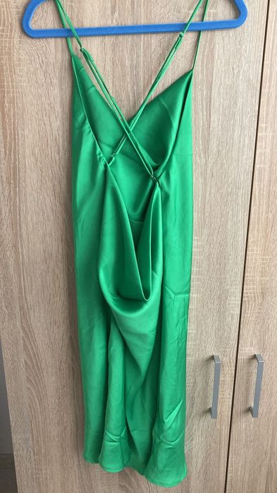 Rochie satin verde
