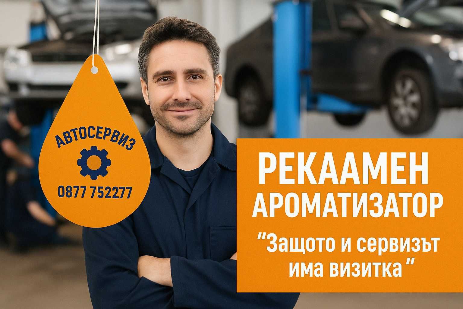 Рекламни ароматизатори специално за автосервизи, автомивки авто бизнес
