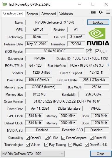 Nvidia Gtx 1070 kfa2 видео карта/gpu