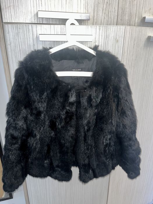 Vand vesta blana naturala+piele/haina scurta blana naturala