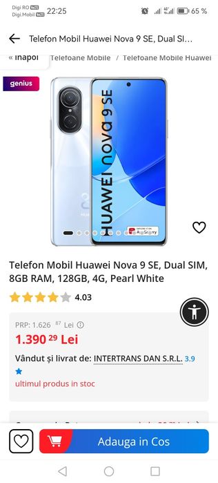 Vând telefon Huawei nova9 Se