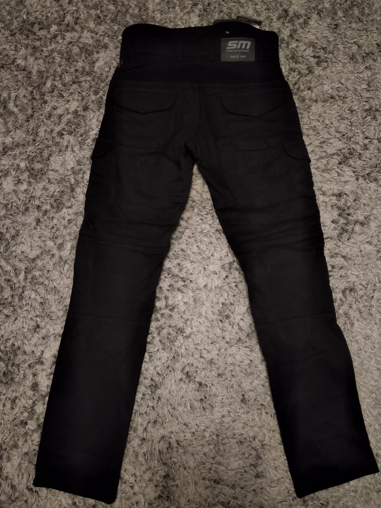 Pantaloni moto Cargo Black protectii+kevlar marimi 30, 32, 34, 36, 38