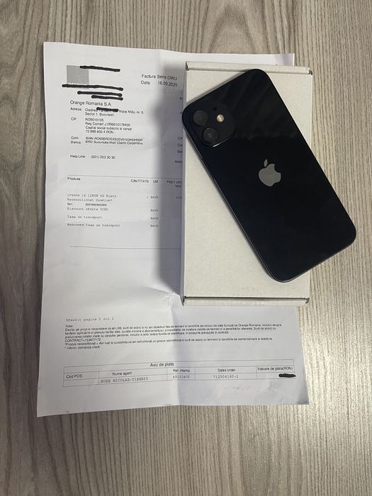 Iphone 12 128Gb impecabil ,garantie 09/2027(factura Orange)