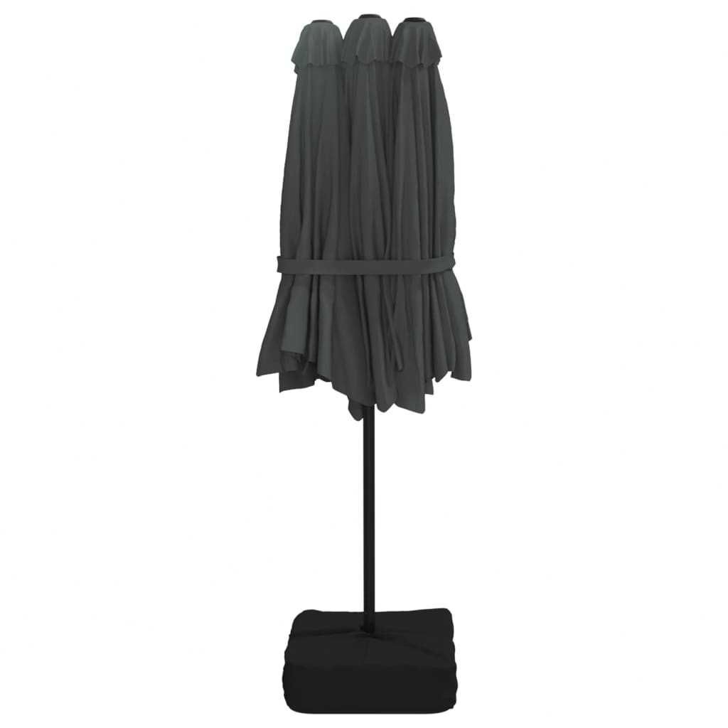 Umbrela de soare cu baza gradina/terasa 450×245 cm Gri Antracit BEXAR