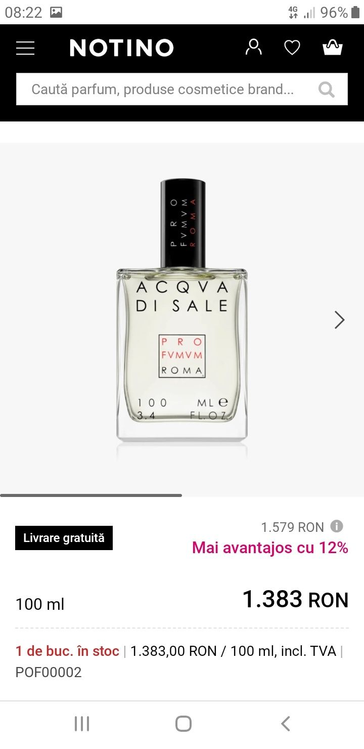 Parfum unisex roma italia acqva di sale 100 ml