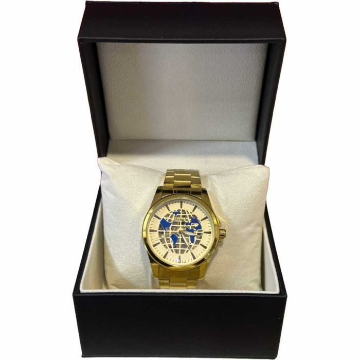 Луксозен златист мъжки часовник с римски цифри