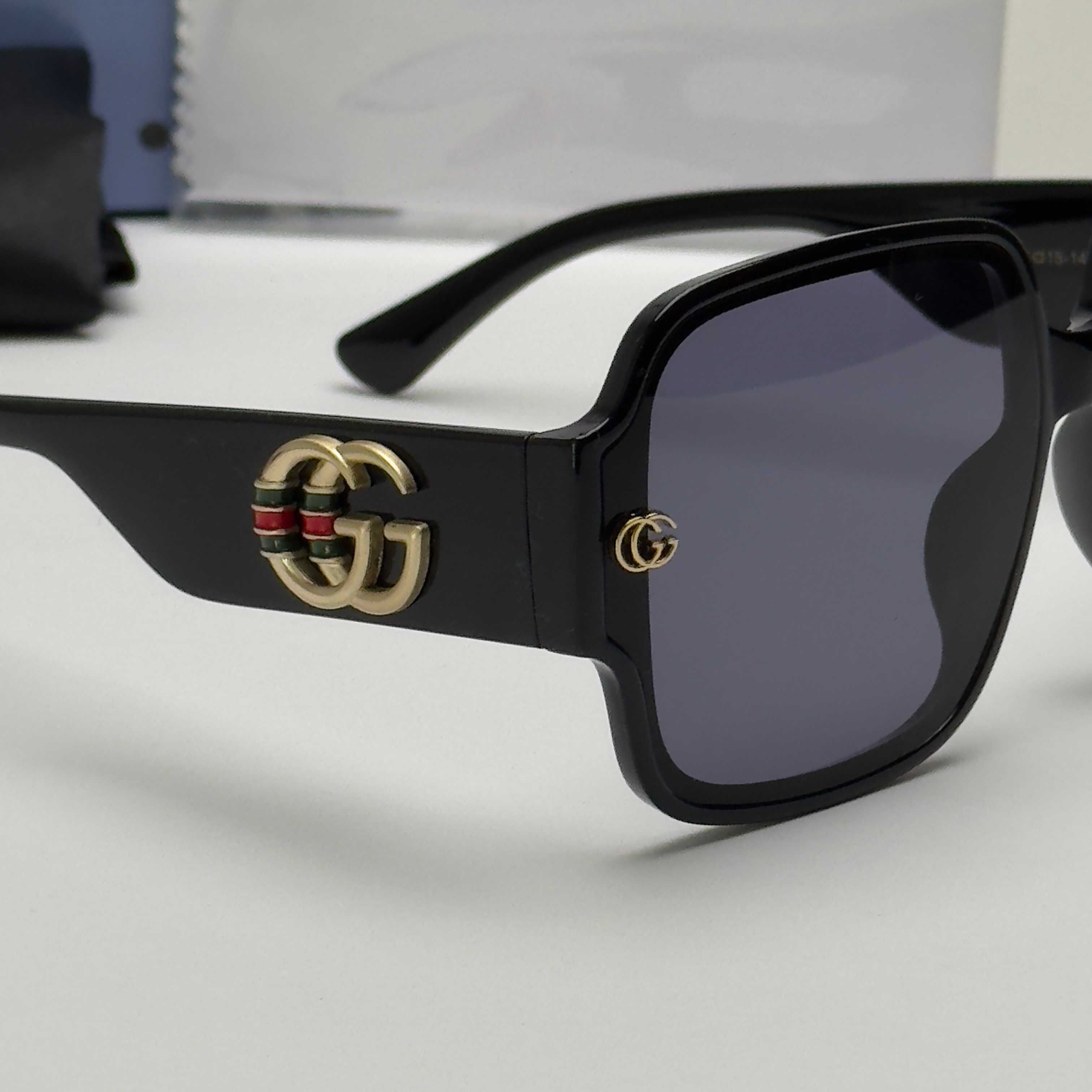Слънчеви очила GUCCI Oversize Black White Green UV400 CE Big Lenses