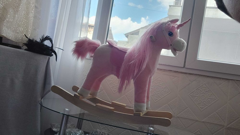 Детско конче люлка розово