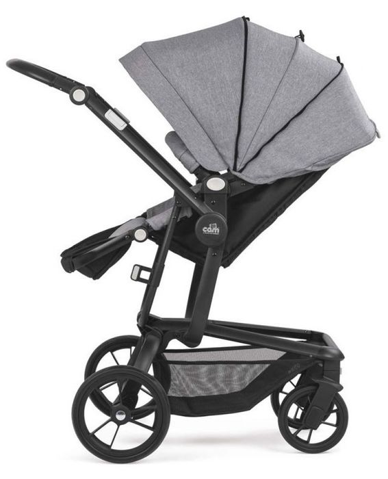 Бебешка количка 3 в 1 Cam Taski сива лятна зимна кош за кола