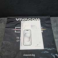 ЗАПЕЧАТАН 128GB iPhone 15 + Adapter 5G Vivacom Гаранция 2026г. Black