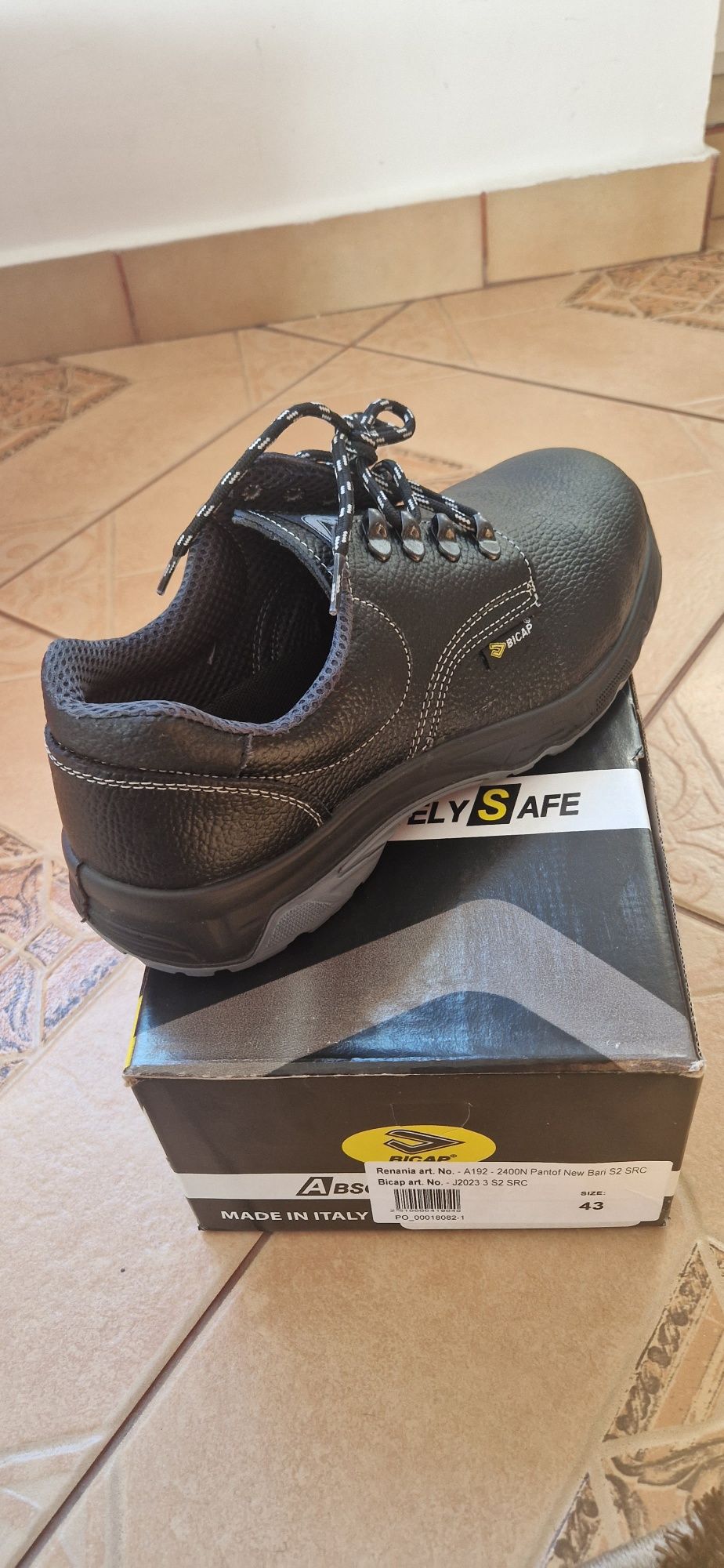 Pantofi de protectie Bicap NEW BARI S2, cu bombeu metalic-Marime 43