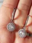Cercei  argint cu moissanite