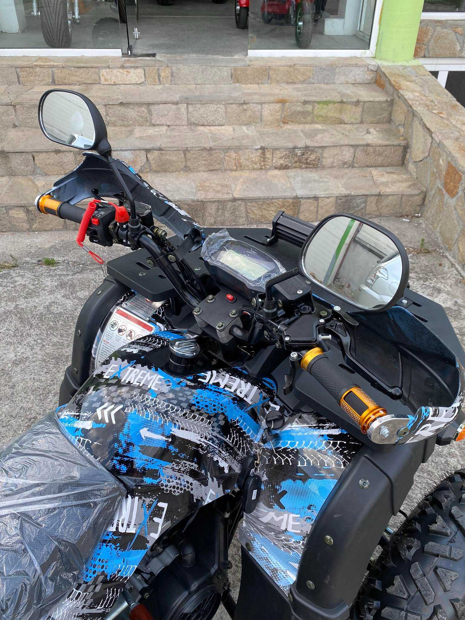 Бензиново ATV 200cc Grizzly PRO с LED бар - Blue Camouflage