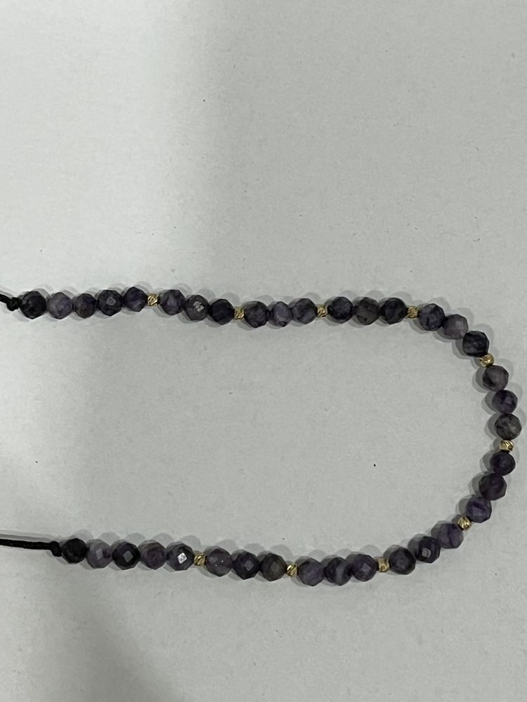 OFERTĂ! Bratara cu 10 bile de aur 14 kt. 585‰ si 35 de bile ametist