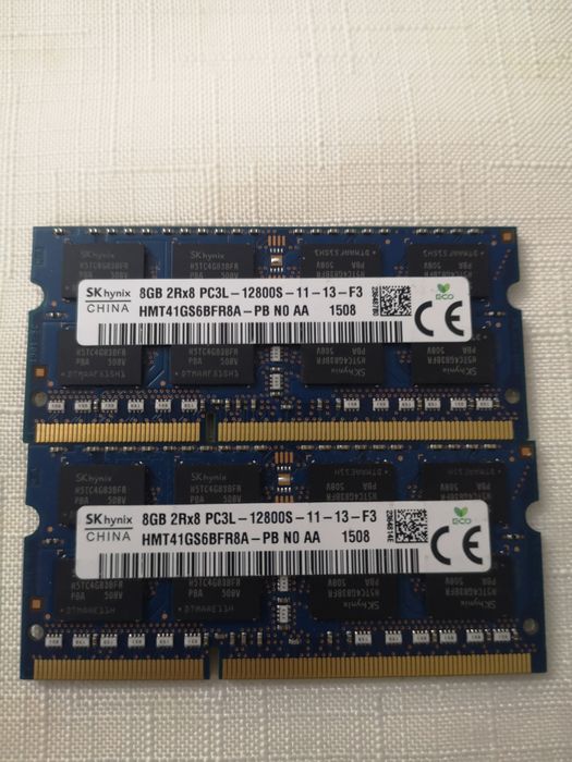 8GB RAM DDR3L, 1600Mhz