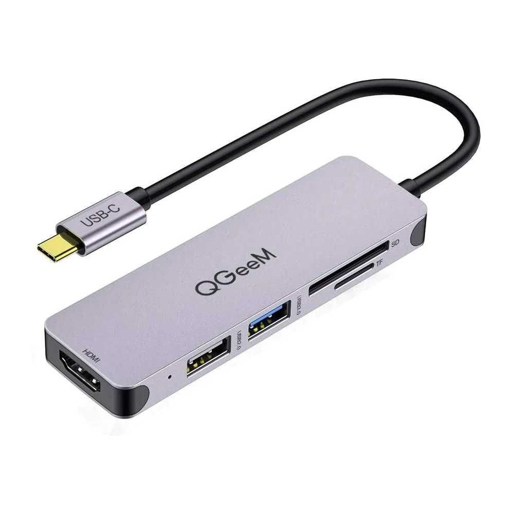 5-в-1 HDMI USB-C хъб QGEEM