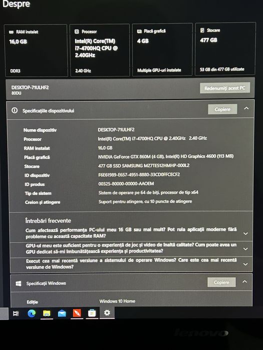 Laptop gaming touch 17,3 inch| 16gb ram| ssd 500gb | gtx850M 4gb