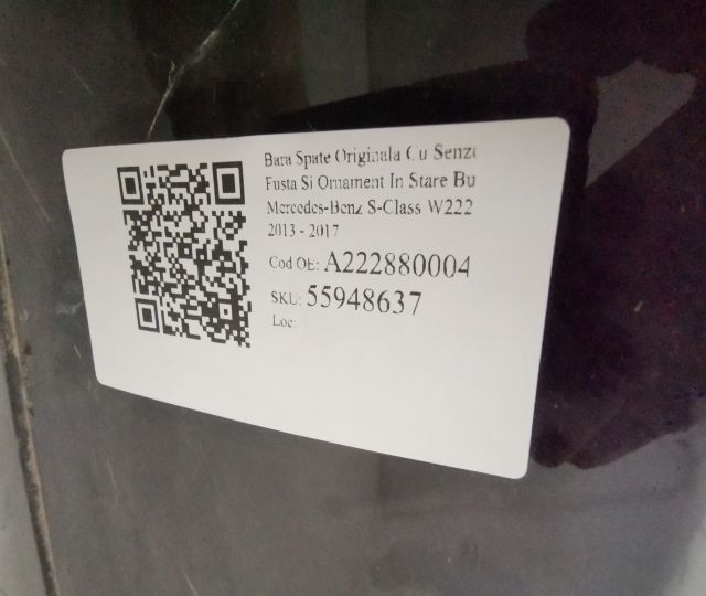 Bara Spate Originala Cu Senzori Fusta Si Ornament In Stare Buna Merced